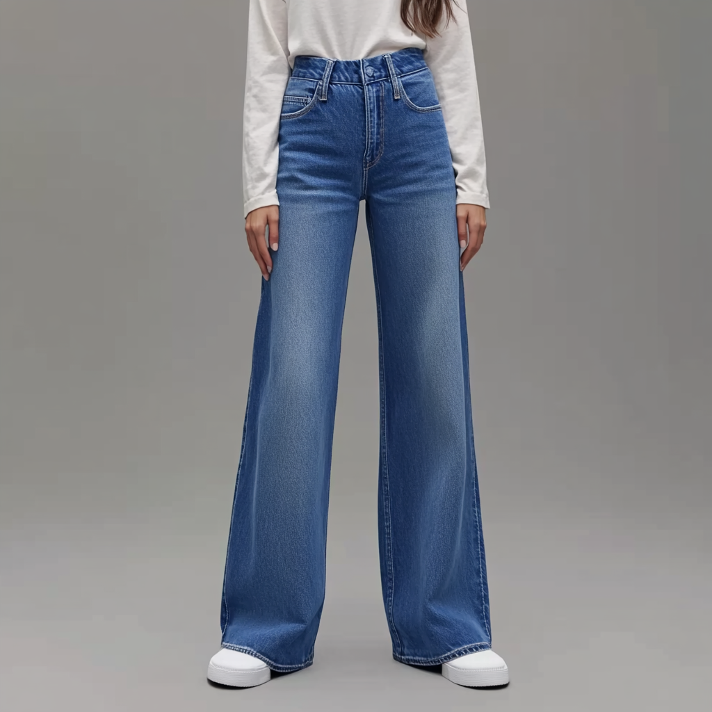 Loungette | Blauwe Dames Broek Wide Leg